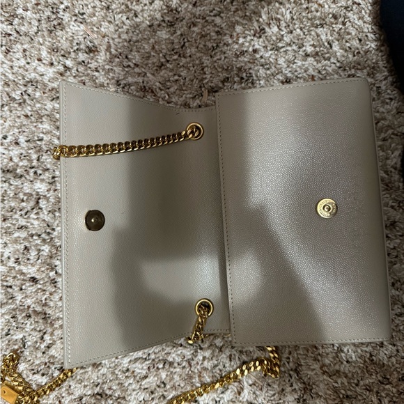 Yves Saint Laurent Taupe Leather Crossbody Bag - Picture 8 of 13